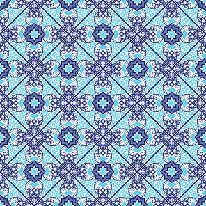 Portuguese azulejo tiles. Blue and white gorgeous seamless patterns. For scrapbooking, wallpaper, cases for smartphones, web background, , surface textures.