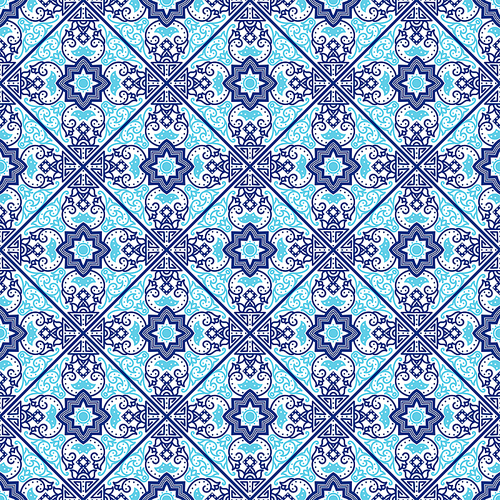 Portuguese azulejo tiles. Blue and white gorgeous seamless patterns. For scrapbooking, wallpaper, cases for smartphones, web background, , surface textures.