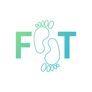 Logo of center of healthy feet. Human footprint sign icon. Barefoot symbol. Foot silhouette. Business abstract set logos. Vector illustration