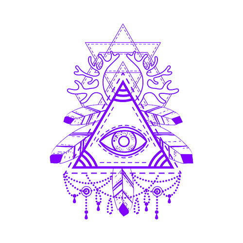all-seeing eye pyramid symbol. old school . mystic sign of alchemy, of providence, the occult, magic, freemasonry and the illuminati. conspiracy theory. vector illustration.