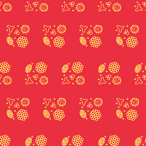 Pollen, a product of bees and beekeeping. A useful organic amino acid. Seamless pattern in a linear style. Vector illustration Texture for scrapbooking, textiles web page, wallpapers, fashion