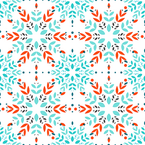 Flower vector seamless pattern. Modern stylish geometric tiles.