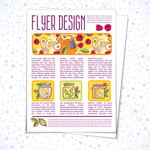 flyer with  berries and jam for your design