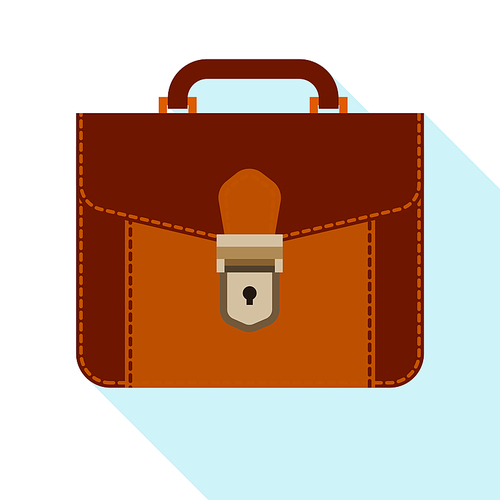 Vector Briefcase icon, leather  portfolio, flat design