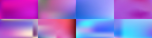 Set of Smooth abstract colorful mesh backgrounds Soft pink blue gradient. Modern blazing backdrop for poster, banner, mobile app screen, invitations. Vector design.