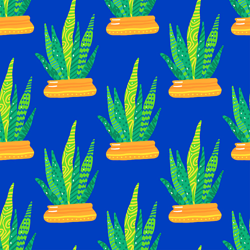 Spiny cactus print for textiles. Cute, juicy seamless pattern with succulents in the Scandinavian style. Mexican desert plants. For kids design, background, fabrics, t-shirts, clothes. Vector