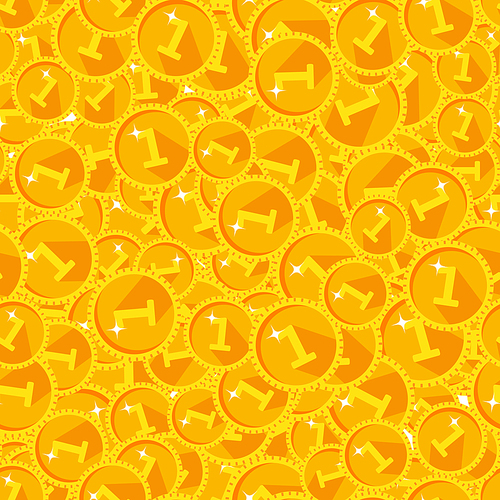 Seamless texture with golden coins flat style