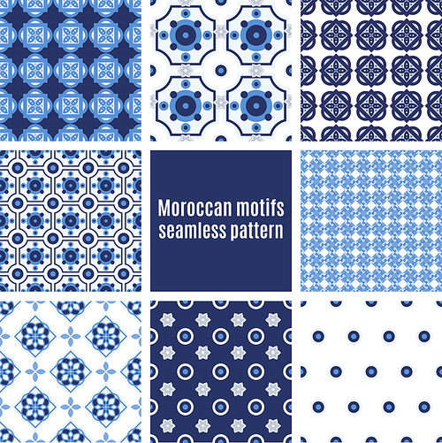 Set the Portuguese azulejo tiles. Seamless patterns. For scrapbooking, wallpaper, cases for smartphones, web design, .