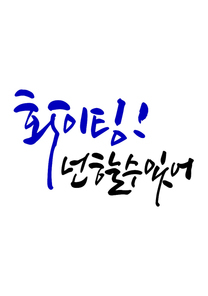 캘리그라피 화이팅  넌 할수 있어