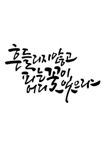 캘리그라피 흔들리지 않고 피는 꽃이 어디 있으랴