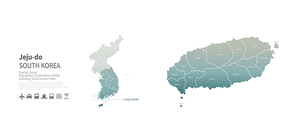 제주도 지도. 한국의 행정구역 벡터 맵