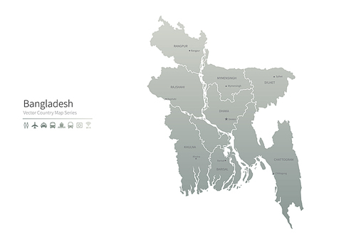 방글라데시 지도. bangladesh vector map.