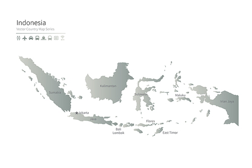 인도네시아 지도. indonesia vector map.