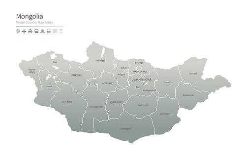 몽골 지도. mongolia vector map.