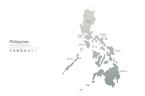 필리핀 지도. philippines vector map.