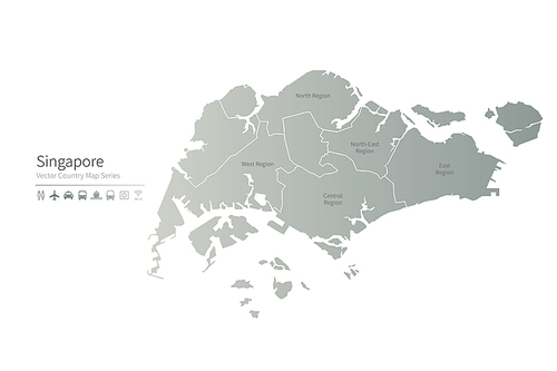 싱가포르 지도. singapore vector map.