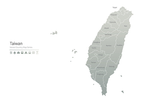 대만 지도. taiwan vector map.