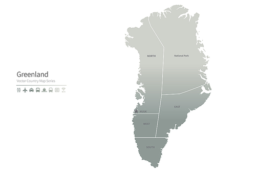 그린란드 지도. greeland vector map.