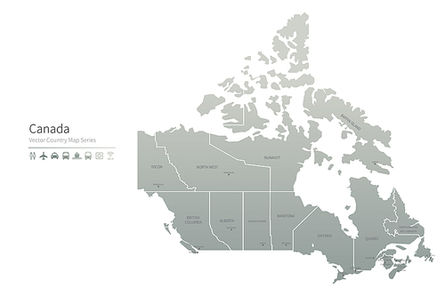 캐나다 지도. canada vector map.