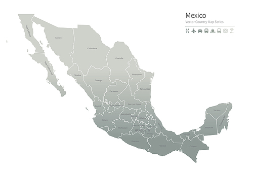 멕시코 지도. mexico vector map.