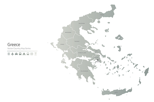 그리스 지도. greece vector map.