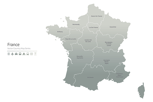 프랑스 지도. france vector map.