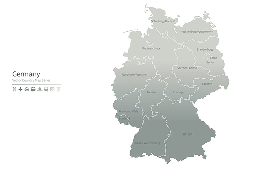 독일 지도. germany vector map.