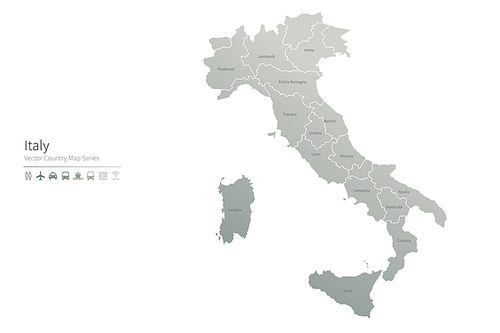 이탈리아 지도. italy vector map.