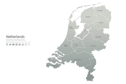 네덜란드 지도. netherlands vector map.
