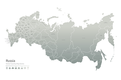 러시아 지도. russia vector map.