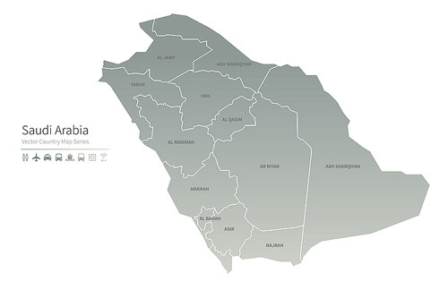 사우디아라비아 지도. saudi arabia vector map.