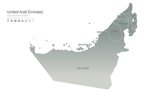 아랍에미레이트 지도. united arab emirates vector map. uae map.