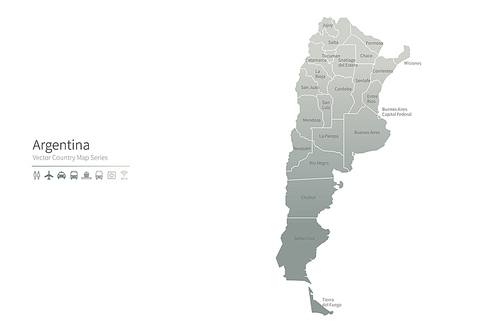 아르헨티나 지도. argentina vector map.