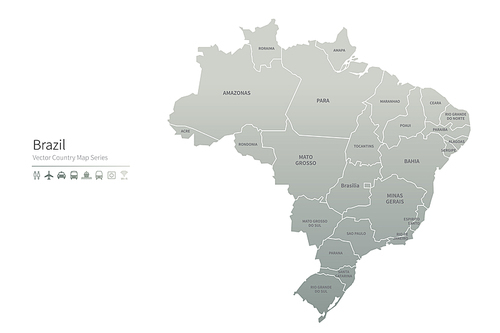 브라질 지도. brazil vector map.