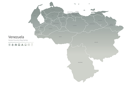 베네수엘라 지도. venezuela vector map.