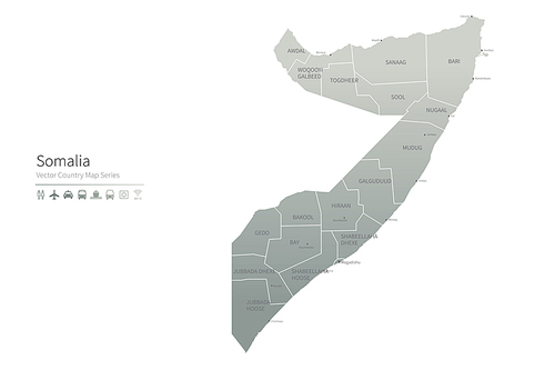 소말리아 지도. 아프리카 국가맵. somalia vector map.