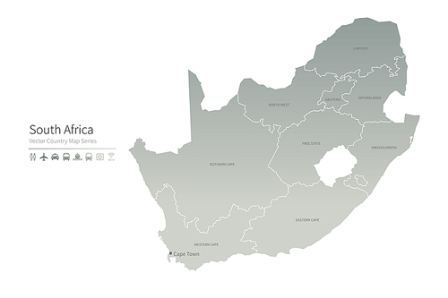 남아공. 남아프리카 공화국 지도. 아프리카 국가맵. south africa vector map.