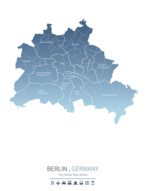 베를린 지도. 독일의 도시맵. berlin city map.