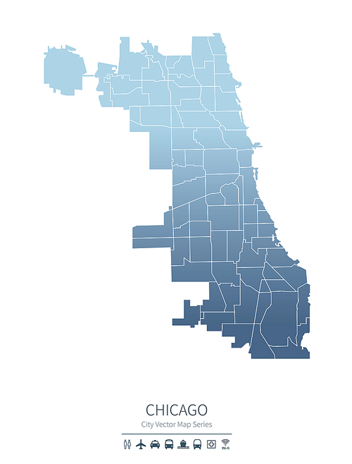 시카고 지도. 미국 일리노이의 도시맵. chicago city map.