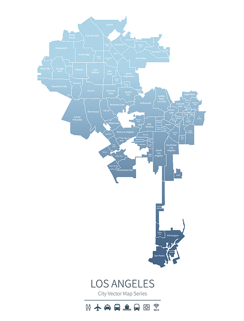 로스엔젤레스 지도. 미국 캘리포니아의 도시맵. los angeles city map.