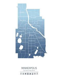 미니애폴리스 지도. 미국 미네소타의 도시맵. minneapolis city map.