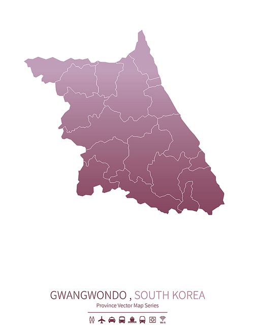 강원도 지도. gwangwondo map.