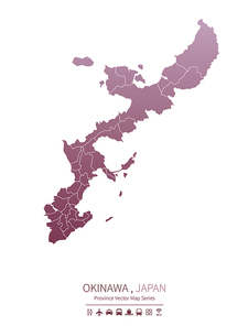 오키나와 지도. 일본의 행정구역 지도. okinawa map.