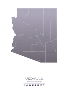 arizona U.S. states map.