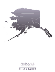 alaska U.S. states map.