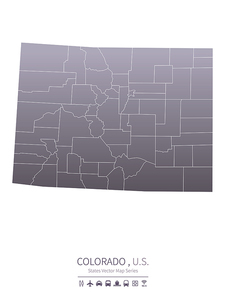 colorado U.S. states map.