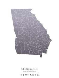 georgia U.S. states map.