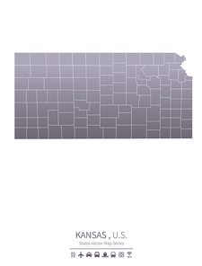 kansas U.S. states map.