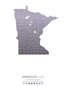 minnesota U.S. states map.