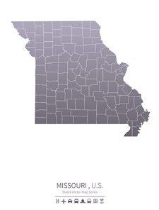 missouri U.S. states map.